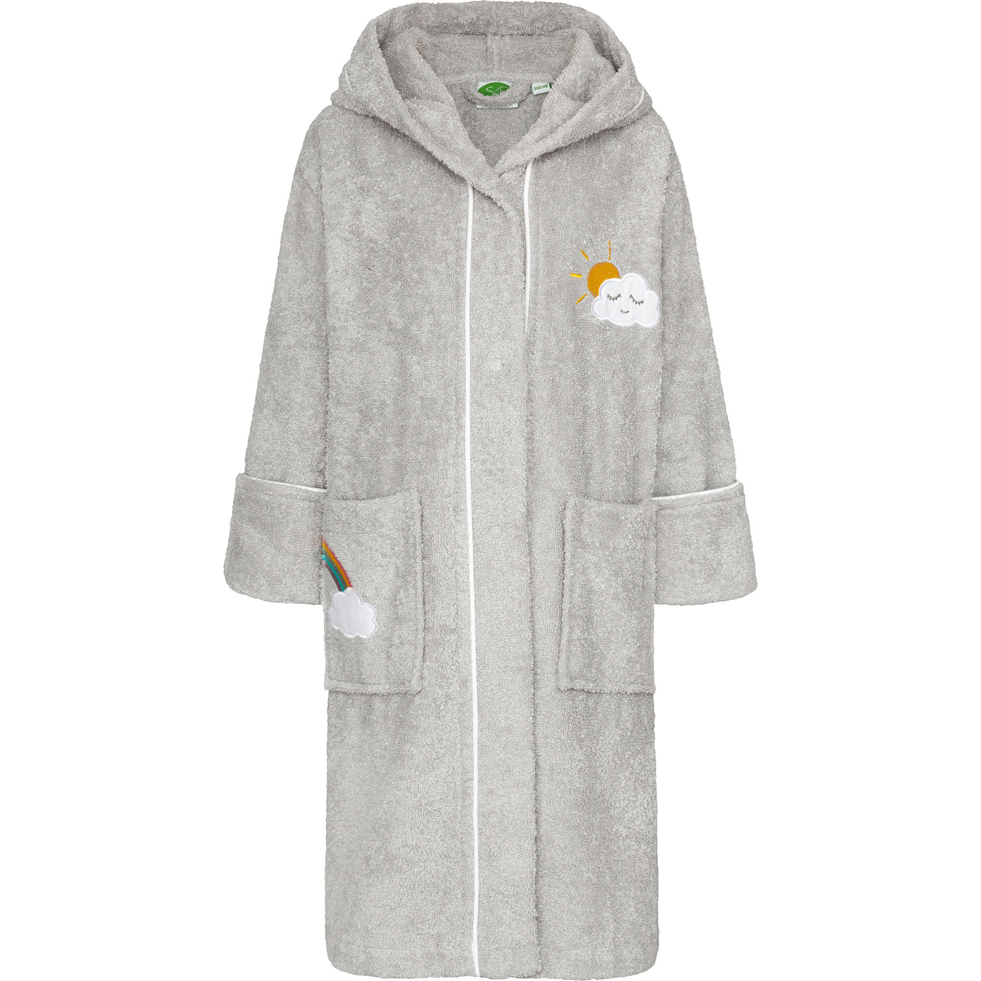 KINDERBADEMÄNTEL KINDER WOLKENWEICH WOLKE GRAU - Grau, Textil (128null) - Smithy