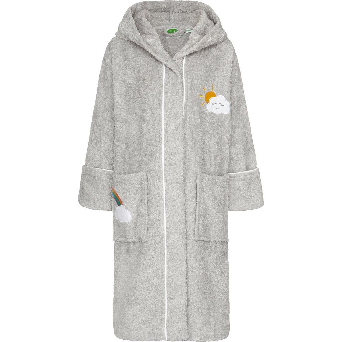 KINDERBADEMÄNTEL KINDER WOLKENWEICH WOLKE GRAU - Grau, Textil (128null) - Smithy