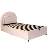 STAURRAUMBETT 90/200 cm DE-03027, mit Hydraulik, in Rosa - Pink, Holz (90/200cm) - ComfortXL