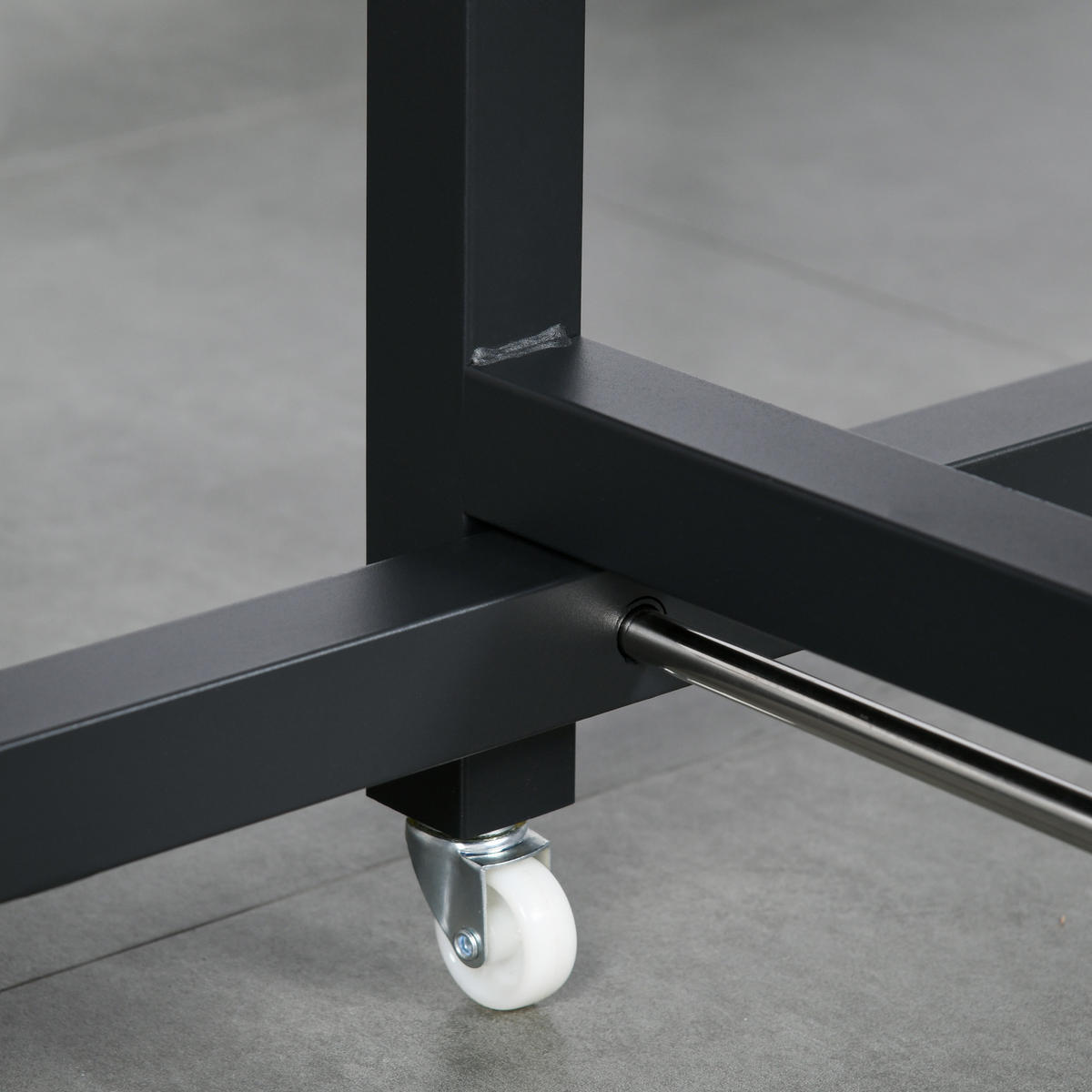 ESSTISCH ausziehbar, mit Rollen - Braun, Metall (118/70/76.5cm) - HOMCOM