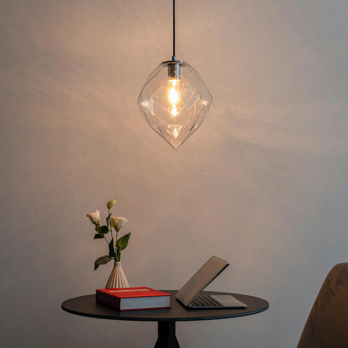 HÄNGELEUCHTE Pinguetti, Silber/Chrom, 32cm - Chromfarben, Glas (120/25/32cm) - KOSILUM