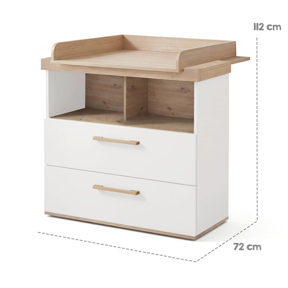 WICKELKOMMODE Jimmy Weiß - Weiß, Holzwerkstoff (110/103/78cm) - Roba