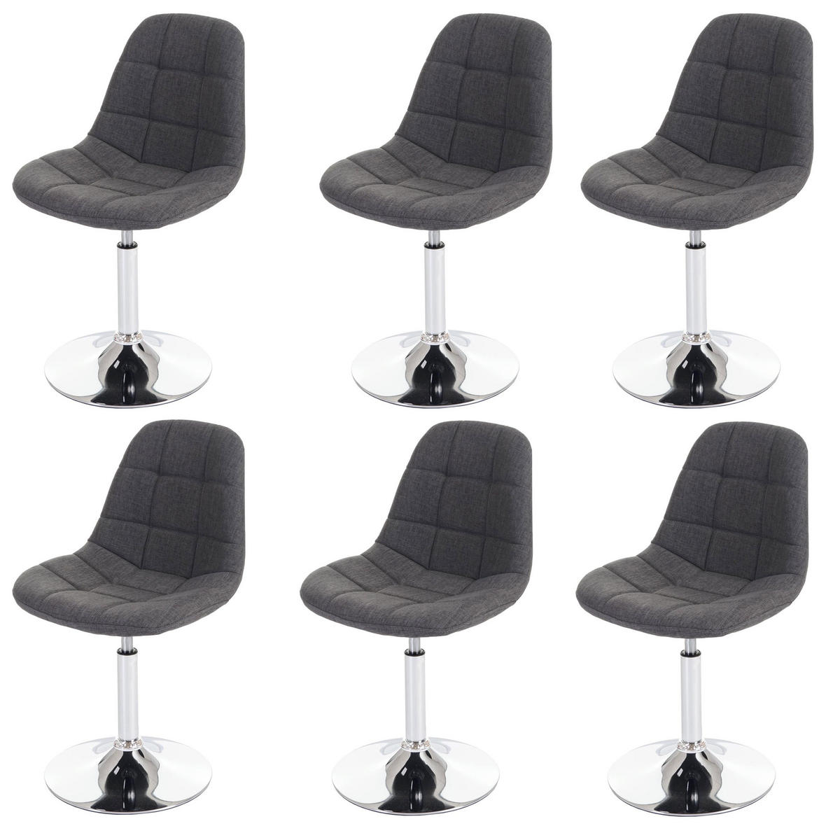 ESSZIMMERSTUHL Hellgrau 6er-Set - Hellgrau, Textil (47/84/50cm) - MCW