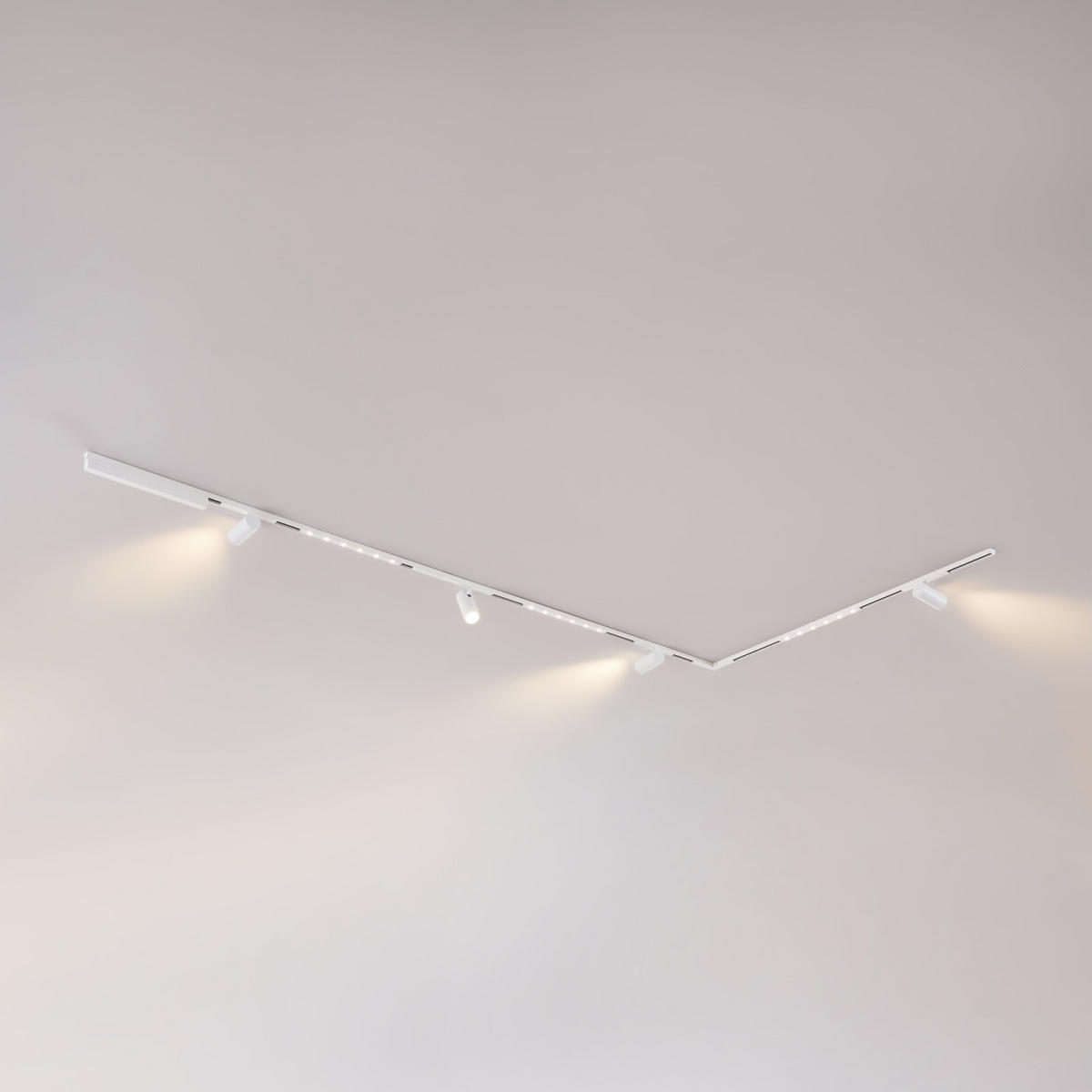 DECKENLEUCHTE MIT SPOTSTRAHLERN Lyne, Weiß, 200cm - Weiß, Metall (200/100/10.1cm) - KOSILUM