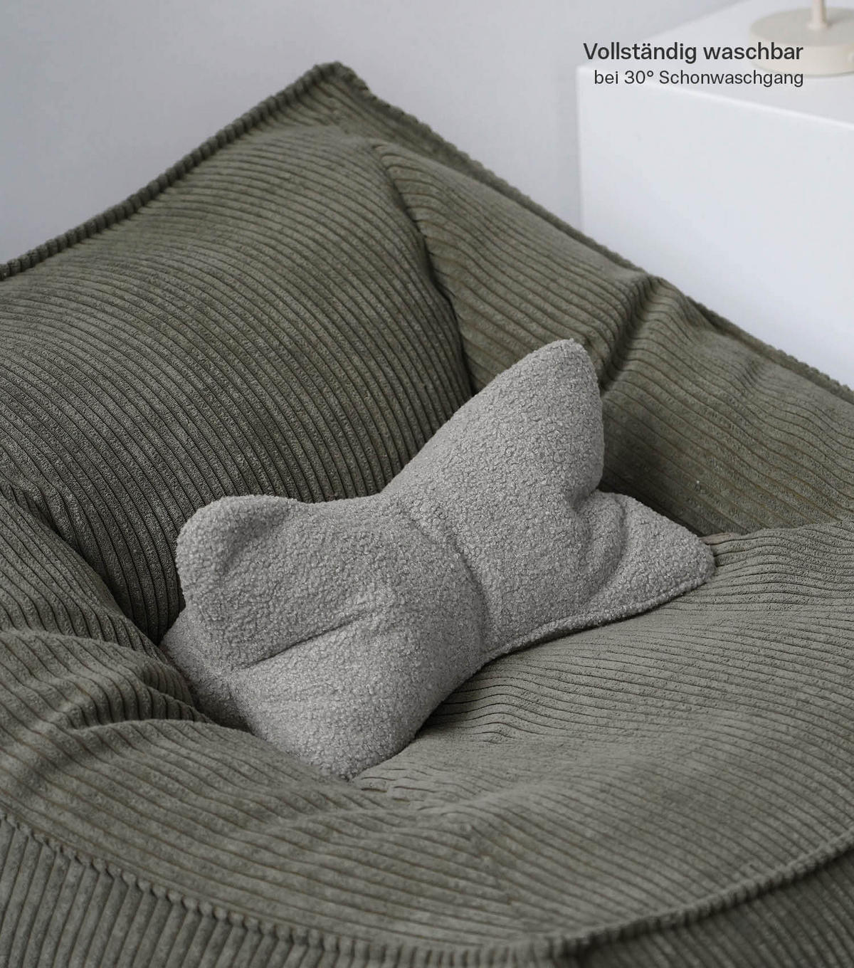 NACKENKISSEN Der Leseknochen - Grau, Textil (42/22cm) - Mokebo