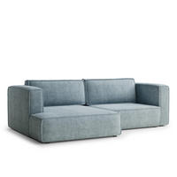 ECKSOFA MIT SCHLAFFUNKTION Velto Hellblau Webstoff - Schwarz/Hellblau, Holz/Holzwerkstoff (152/250cm) - Maison de Reve