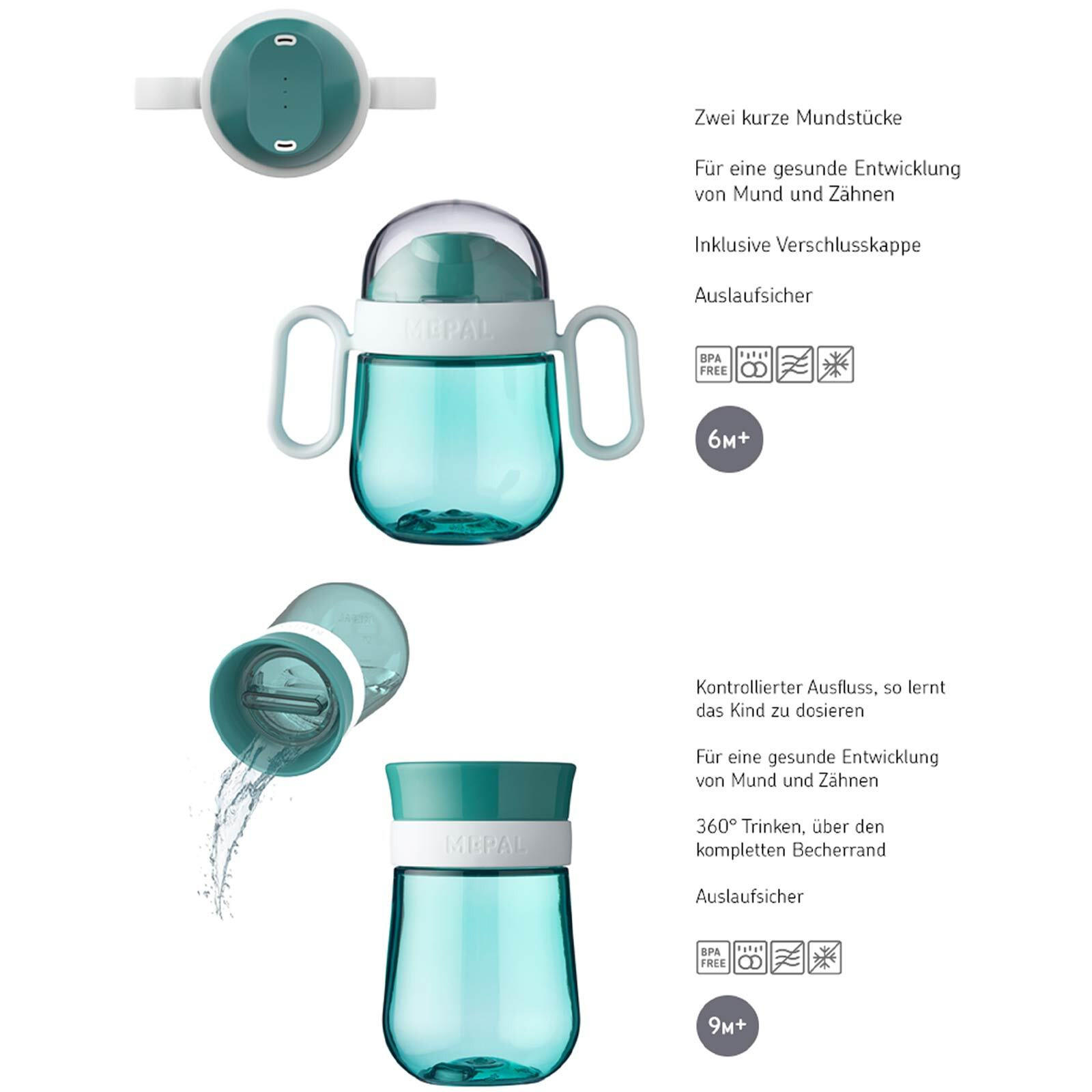 TRINKLERNBECHER Mio Flowers & Butterflies 200 & 300 ml 2er Set - Rosa, Kunststoff (0.001L) - Mepal