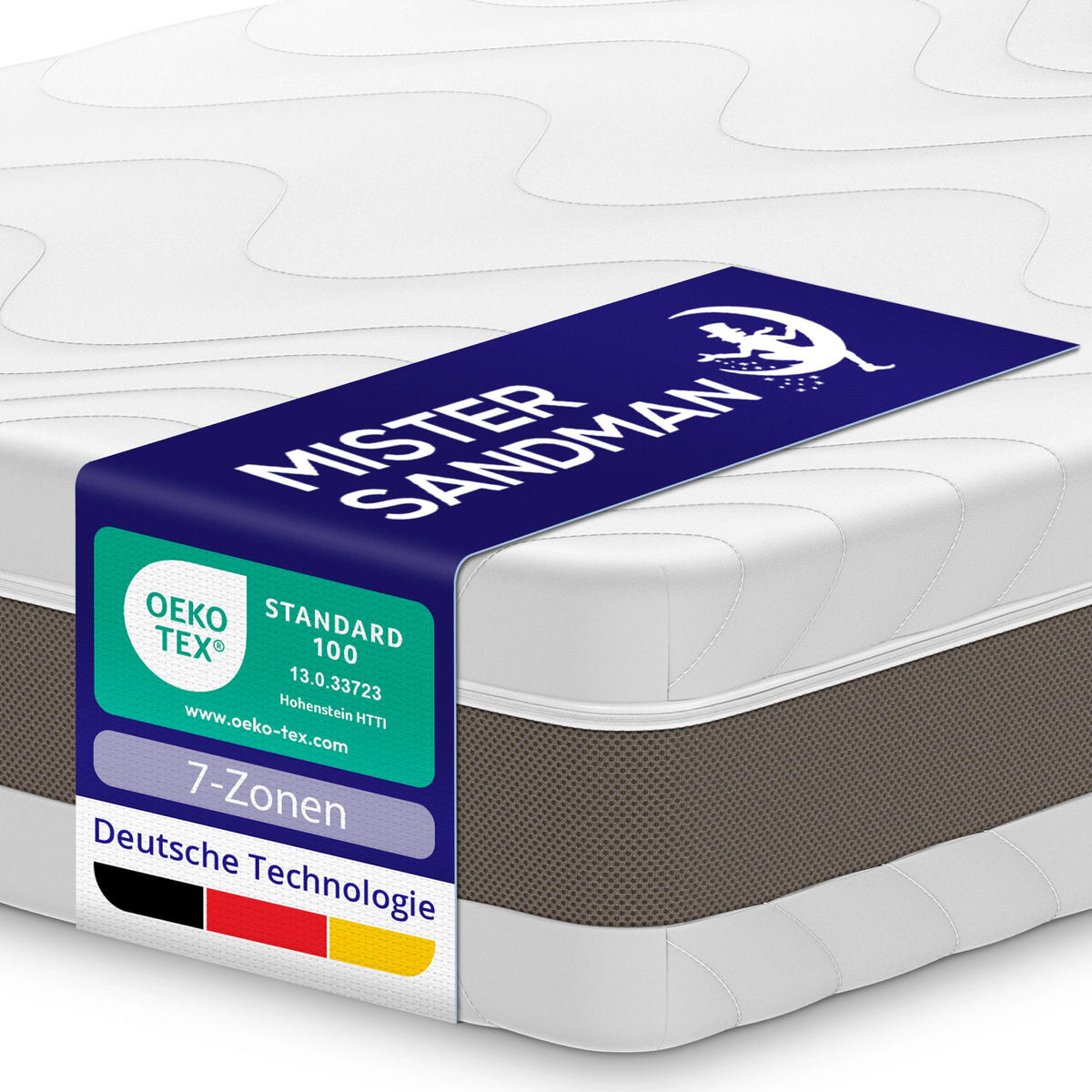TAŠKOVÁ PRUŽINOVÁ MATRACE 120x200 – H3 – 7zónová – výška 24 cm - bílá, textil (120/200cm) - Mister Sandman