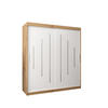 SCHWEBETÜRENSCHRANK 200/180/62 2-türig - Silberfarben/Weiß, Holz/Kunststoff (180/200/62cm) - Abiks Möbel