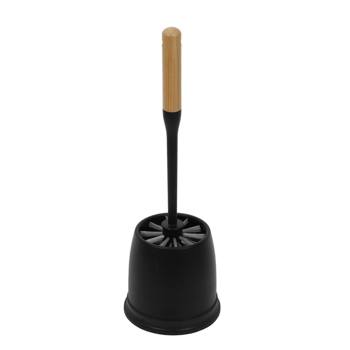 WC-BÜRSTE mit Bambusgriff 12/12/39 cm - Schwarz, Kunststoff (12/39/12cm) - Ultra Clean