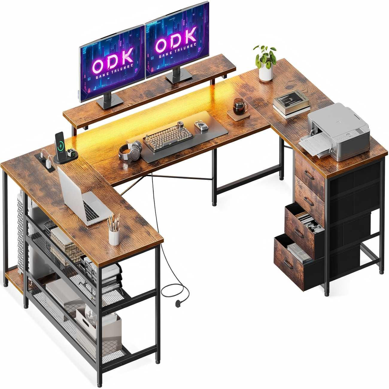 COMPUTERTISCH ZJ21 Braun - Braun, Holz (102/167/89cm) - ODK