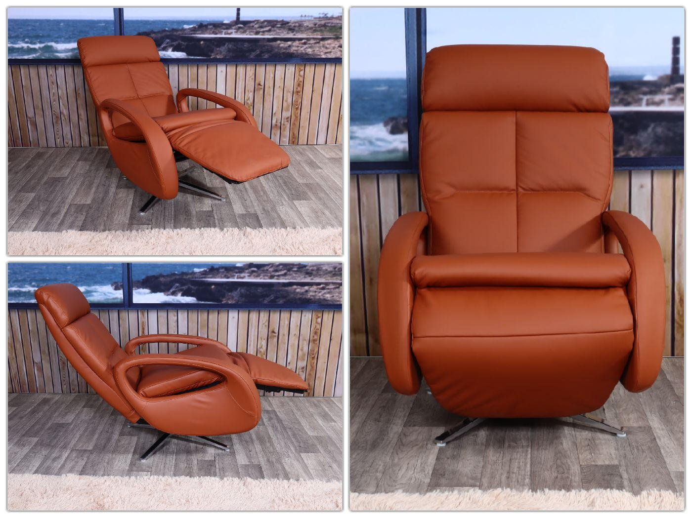 RELAXSESSEL Braun - Braun, Leder (70/109/147cm) - MCW
