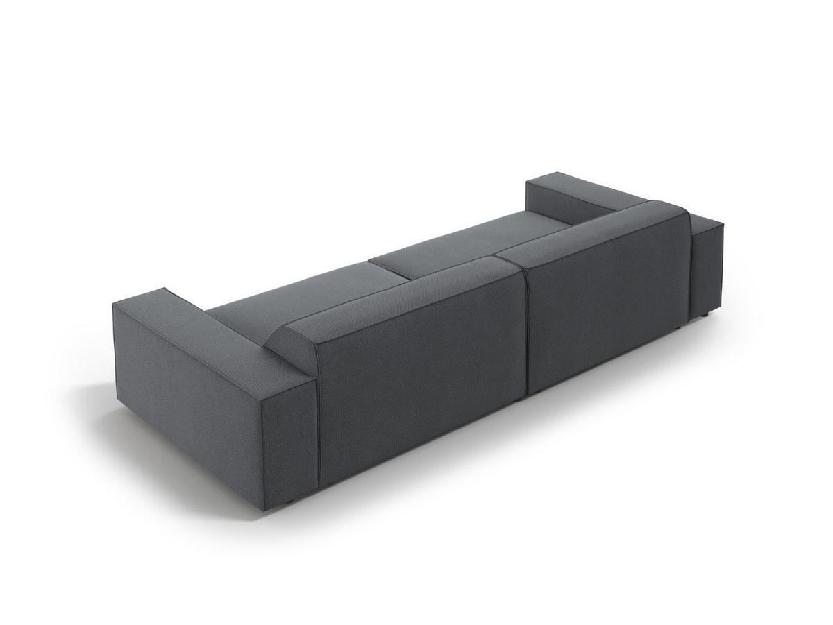 SOFA Jodie aus strukturiertem Stoff dunkelgrau 3 Sitzplätze - Dunkelgrau, Textil (102/70/204cm) - Micadoni
