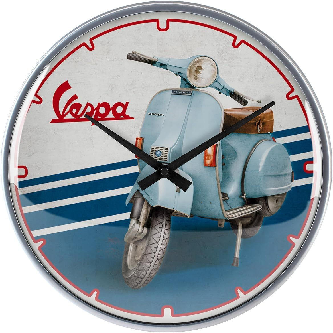 WANDUHR 31 cm Vespa Iconic - Blau/Weiß, Metall (31/31/5cm) - Nostalgic-Art