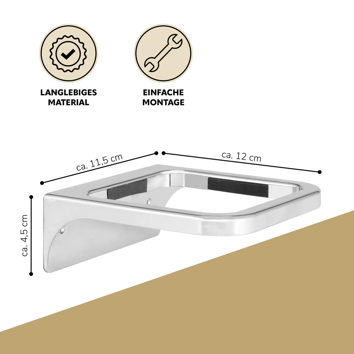 WANDHALTERUNG SAVONA, silber, Kunststoff - Chromfarben, Kunststoff (11.5/4.5/12cm) - bremermann