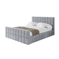 POLSTERBETT mit Bettkasten, Fußteil und Lattenrost, Boxbett mit Matratze H3/H4 - AMEA-Z 120x200 Hellgrau - Hellgrau, Holzwerkstoff/Textil (120/200cm) - ALTDECOR