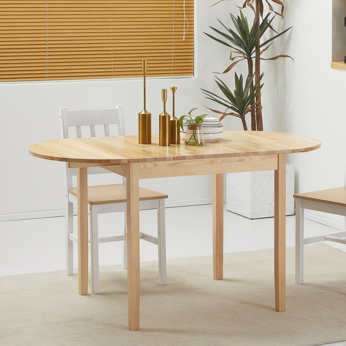 ESSTISCH Klappbar Küchentisch für 6 Personen mit Drop-Leaf-Design - Naturfarben, Holz (140/70/75cm) - HOMCOM