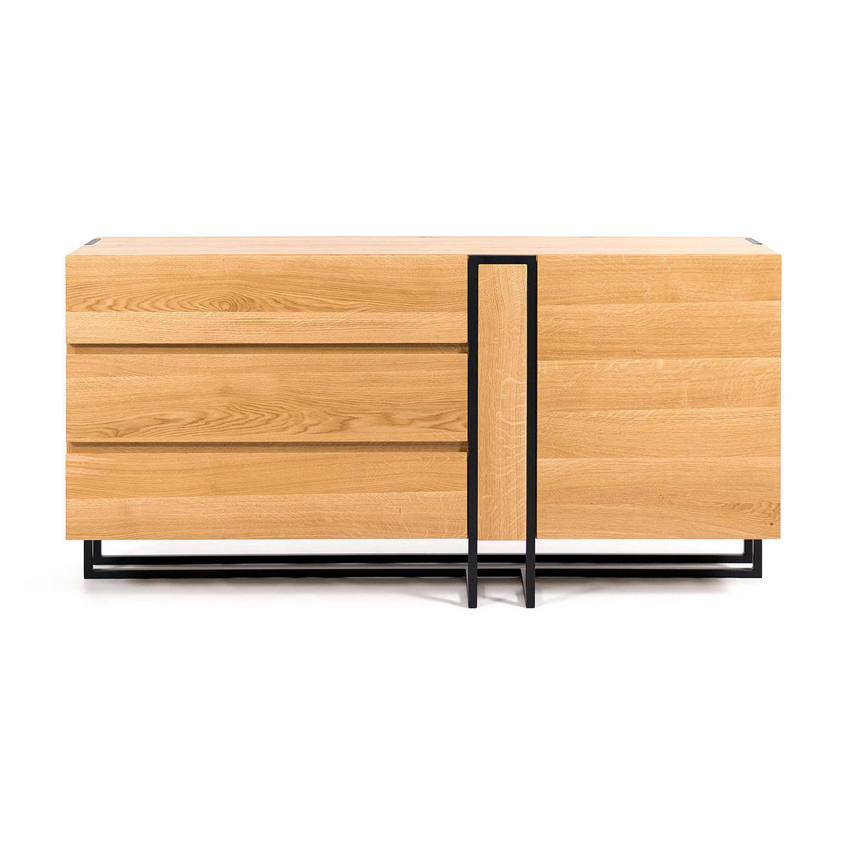 SIDEBOARD Morino aus massivem Eichenholz 180 cm - Eichefarben/Naturfarben, Holz (180/80/45cm) - Danzz