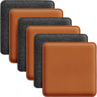 SITZKISSEN zum Wenden Filz und Kunstleder 6er Set - Dunkelgrau, Textil (35/35/2cm) - Miqio Design
