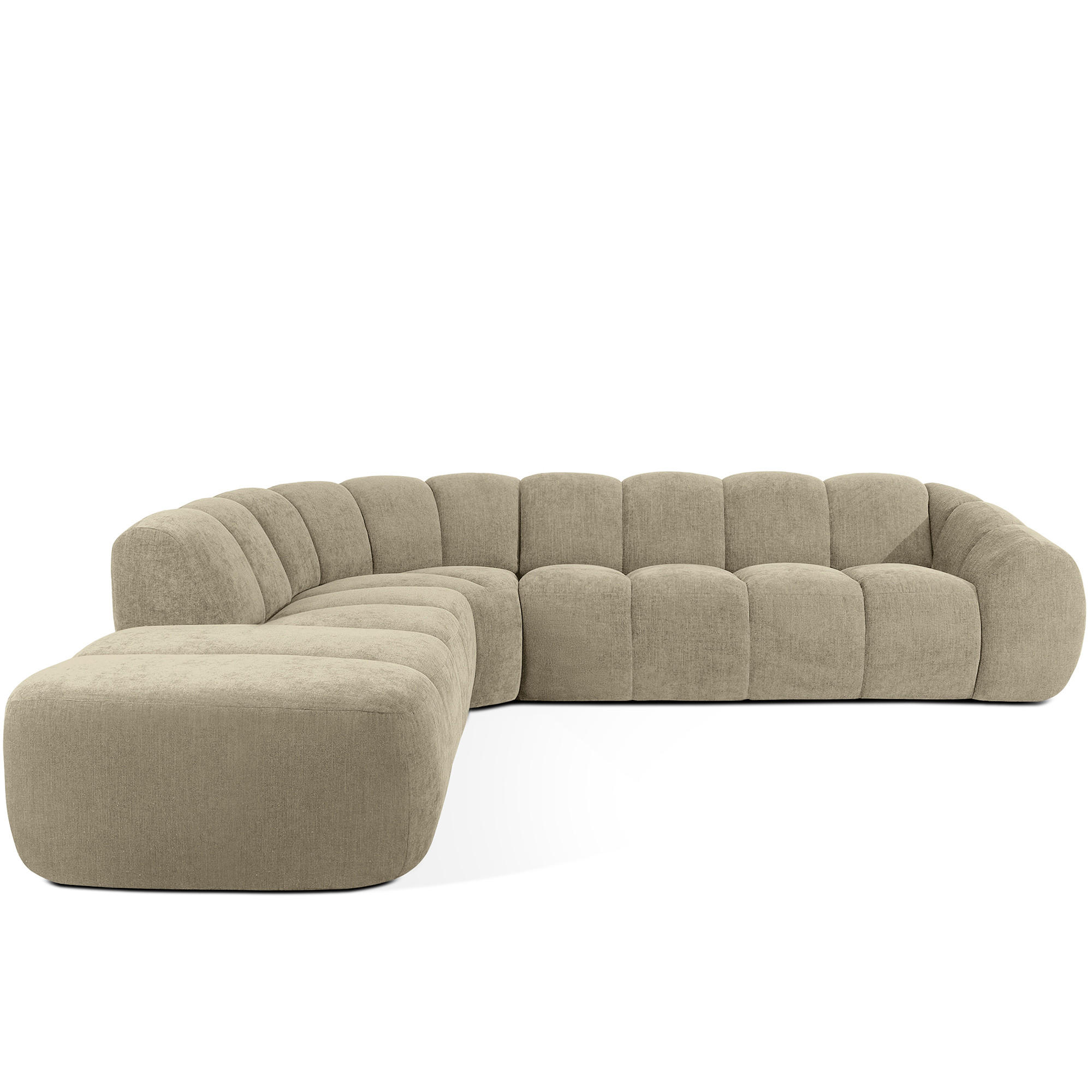 ECKSOFA LINKS FLAVA, Sandfarben - Sandfarben, Holz/Holzwerkstoff (310/274cm) - KONSIMO®