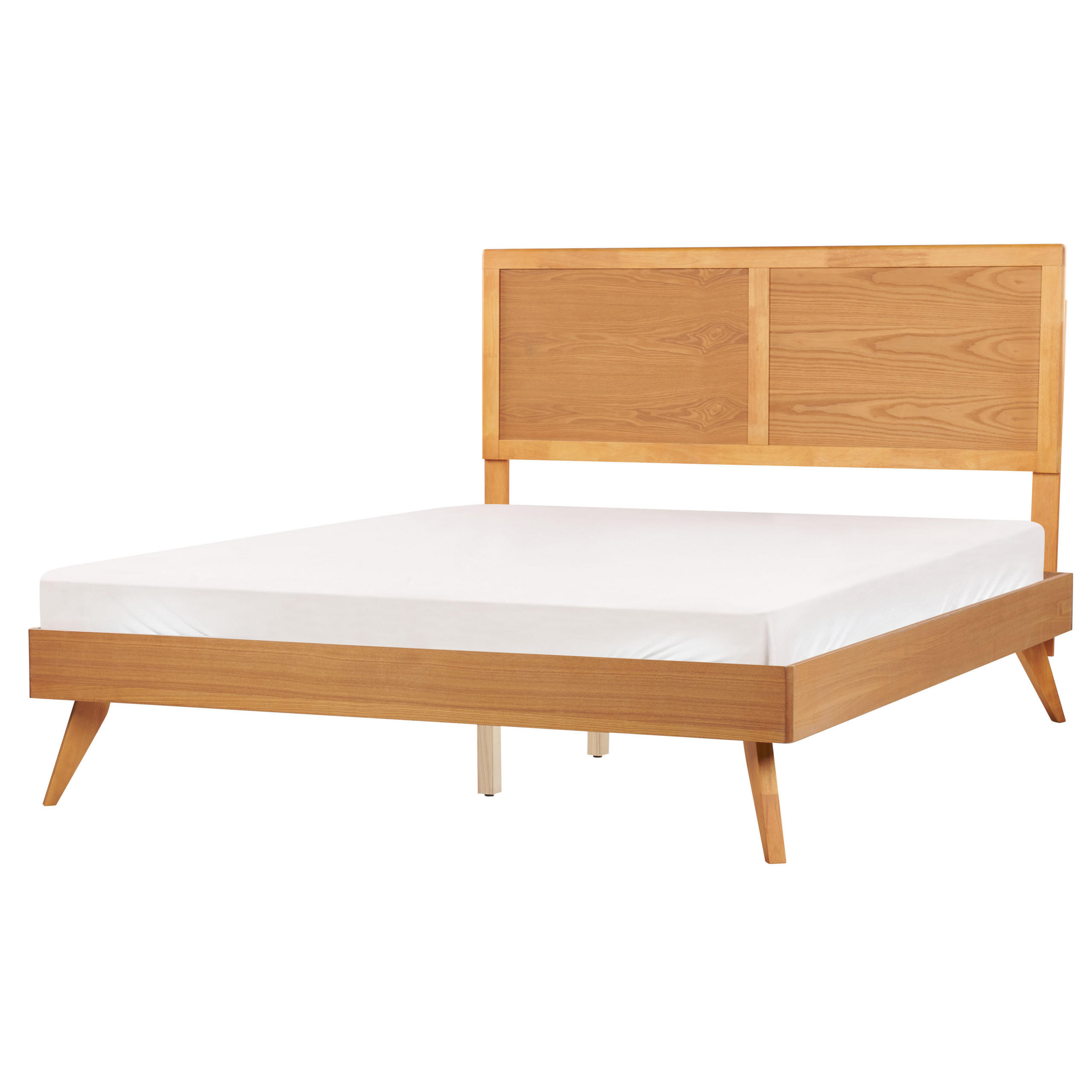BETT mit Lattenrost 160/200 cm Hellbraun Istres - Hellbraun, Holzwerkstoff (160/200cm) - Beliani