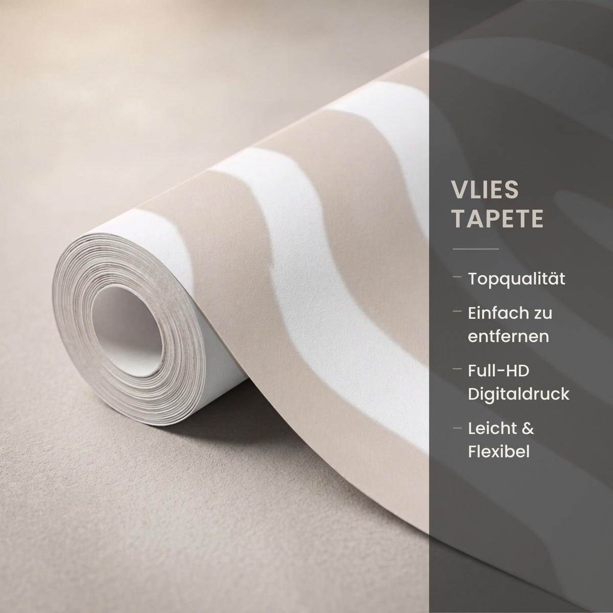 TAPETE - Abstrakt - Zebra - Beige - 300x240 cm - Beige, Papier (300/240cm) - OnlyWow