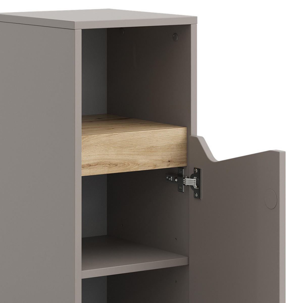 MIDISCHRANK Marelle Greige 30 x 74.5 cm mit Tür und offenem Fach - Greige, Holzwerkstoff (30/74.5/35cm) - Vicco