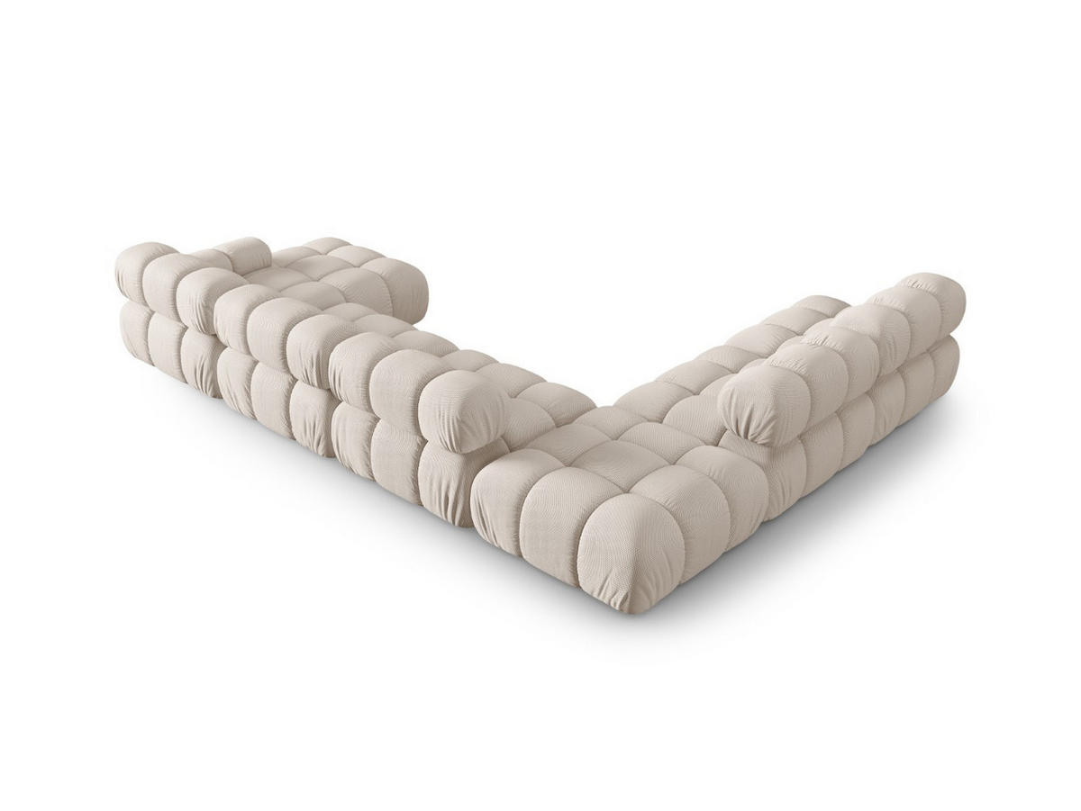 PANORAMASOFA modular links Bellis aus 3D-Stoff leichtes beige 7 Sitzplätze - Creme, Textil (282/70/376cm) - Micadoni