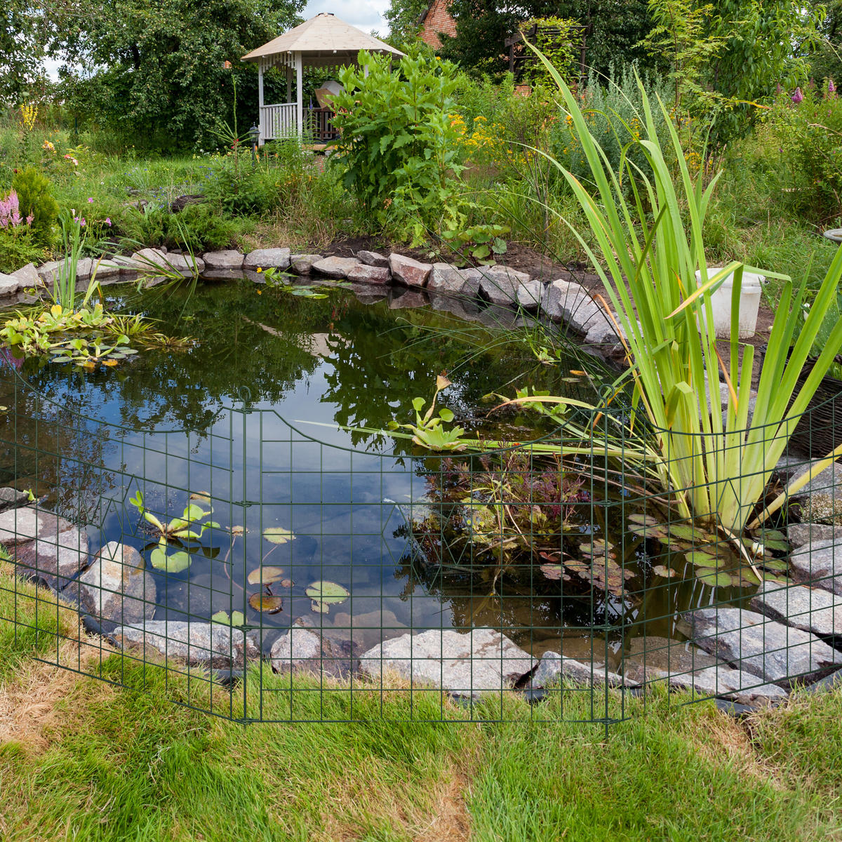 5xTEICHZAUN - Braun, Metall (365/66cm) - Relaxdays