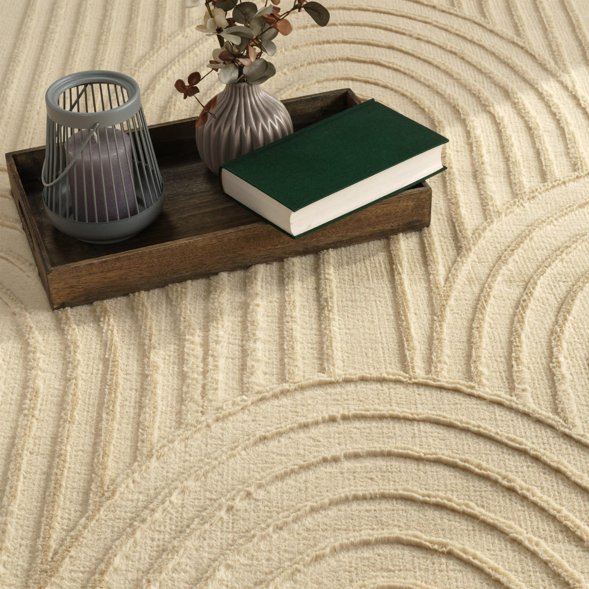 KURZFLORTEPPICH, mit Struktur, aus Polyester, Beige, 160 x 220 cm - Beige, Textil (220/160cm) - KADIMA DESIGN