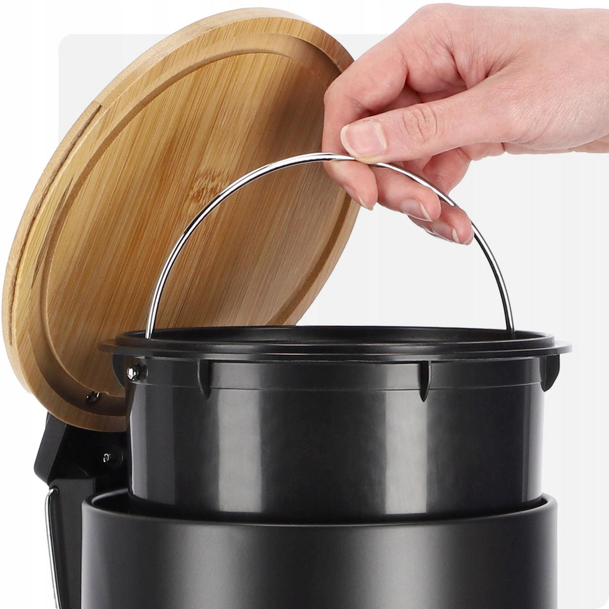 BADEZIMMERKORB 3L - Schwarz, Metall (17/24cm) - KADAX