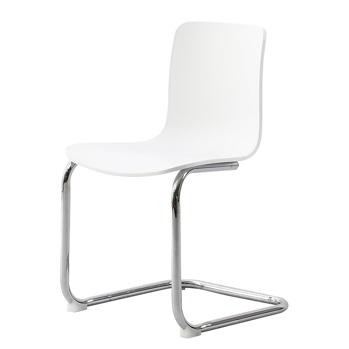 FREISCHWINGER 2er-Set - Silber - Weiß - Eisen - Polypropylen - 48 x 79 x 50 cm - Weiß, Kunststoff/Metall (48/79/50cm) - home24