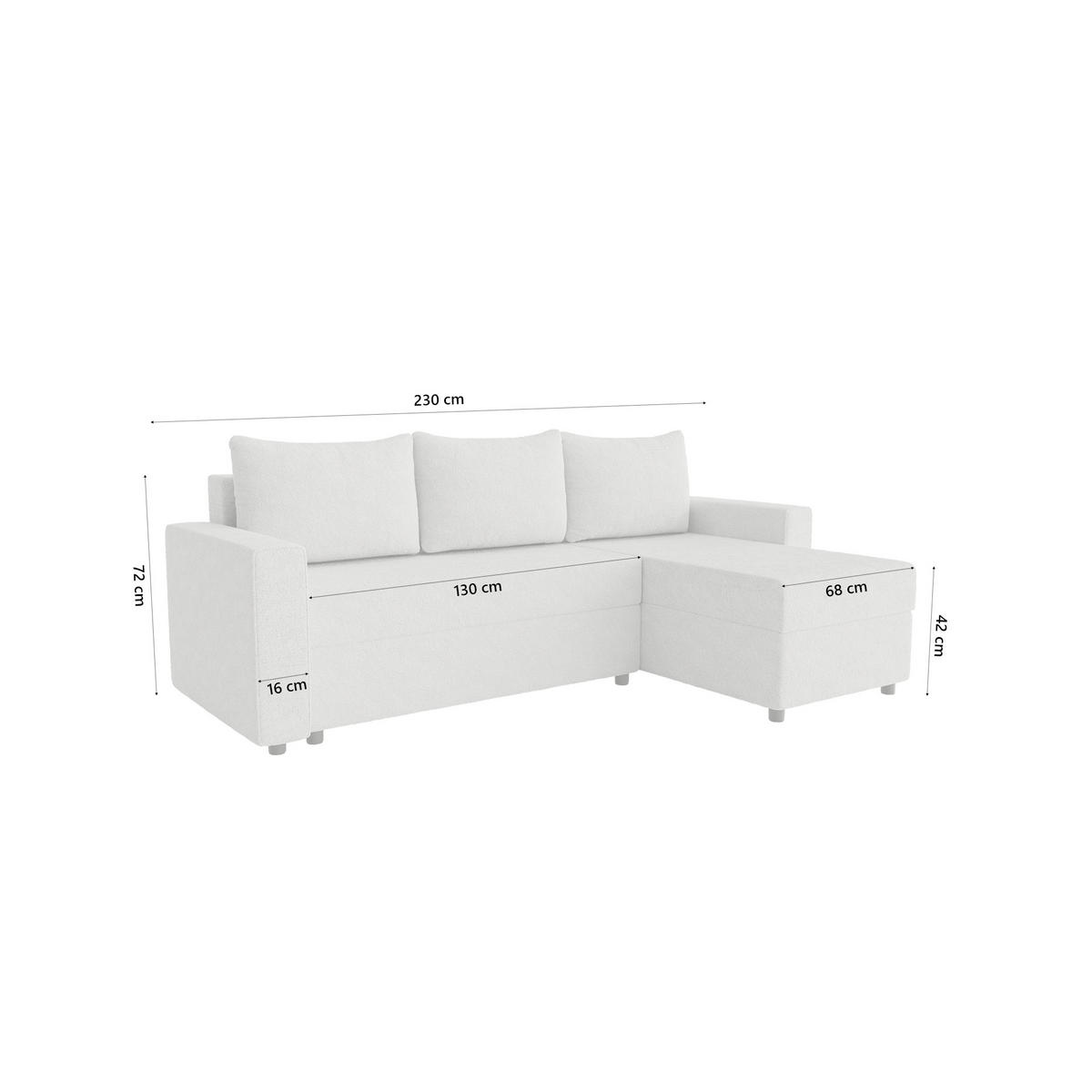 ECKSOFA Goka Lux L mit Schlaffunktion und 2 Bettkästen, Grau - Grau, Textil (230/146cm) - Fedve