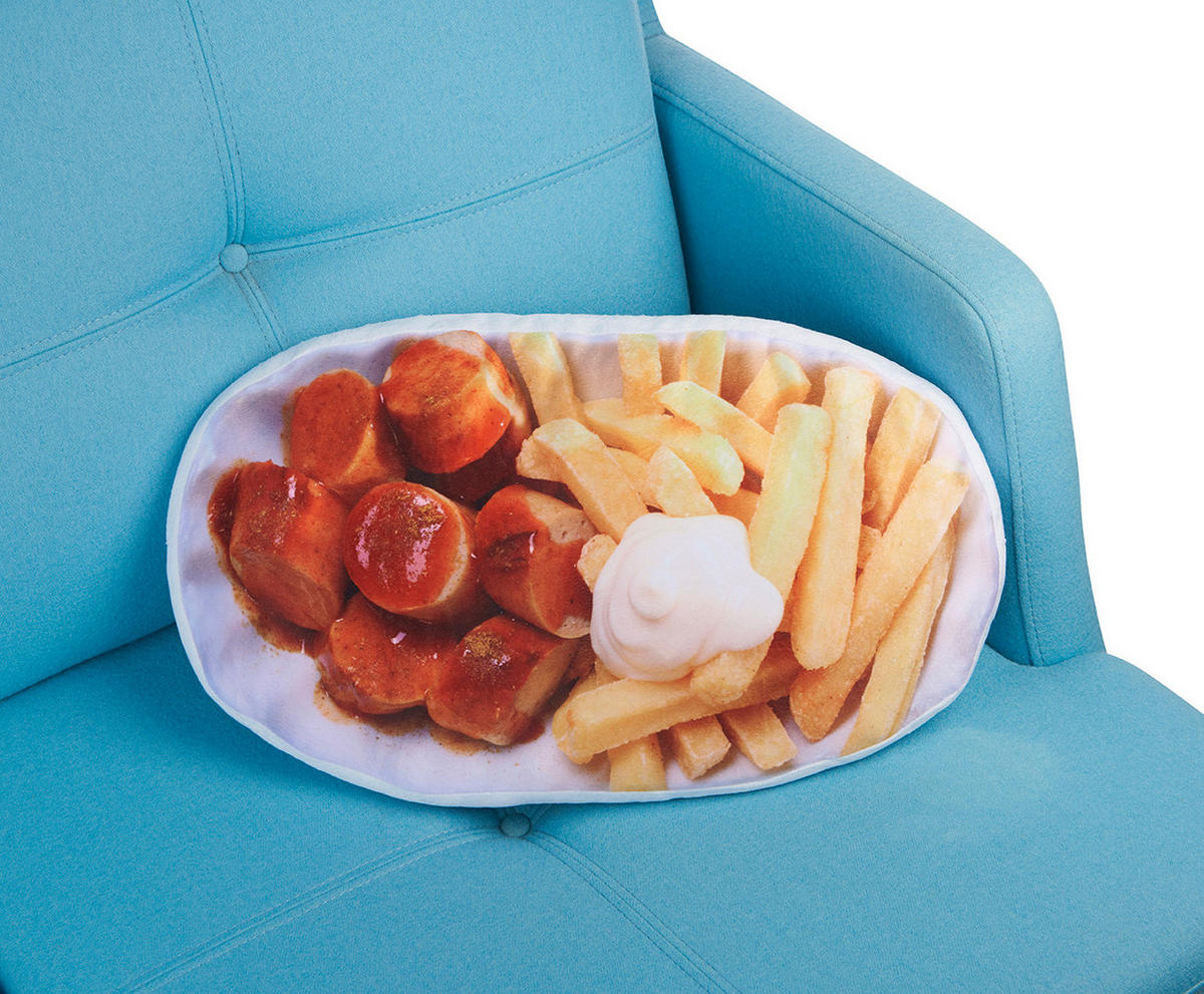 ZIERKISSEN Currywurst Pommes Mehrfarbig 30 x 50 cm - Multicolor, Textil (50/30/8cm) - United Labels
