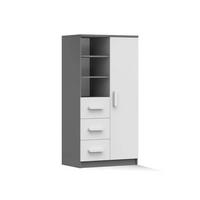 KINDERREGAL INGE 05 80/159/40 cm Weiß+Grau/Weiß - Weiß/Grau, Holzwerkstoff (80/159/40cm) - Deine Möbel 24
