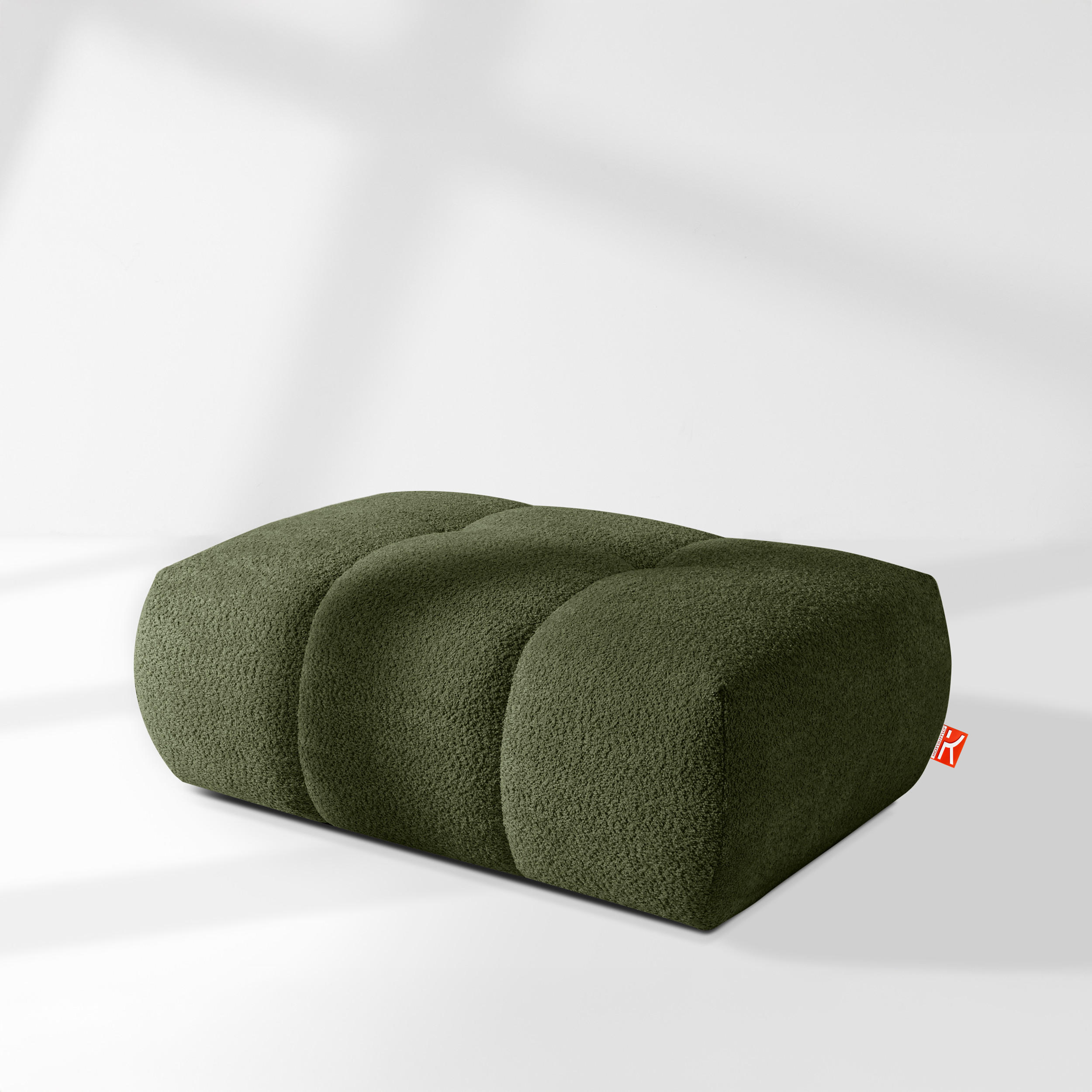 Thumbnail - Konsimo® Pouf, Olivgrün, Holz, Textil, Holzwerkstoff, 96x43x50 cm, Wohnzimmer, Hocker, Poufs