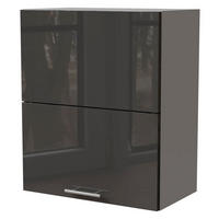 HÄNGESCHRANK Essen W8B/60-AV Grau / Graphit Hochglanz 60 / 32,5 / 72cm - Graphitfarben/Grau, Holz/Holzwerkstoff (60/72/32.5cm) - Feldmann-Wohnen