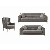 SITZGARNITUR Arica, Grau Stellvariante 3+2+1 - Grau, Holzwerkstoff/Kunststoff (240/80/95cm)