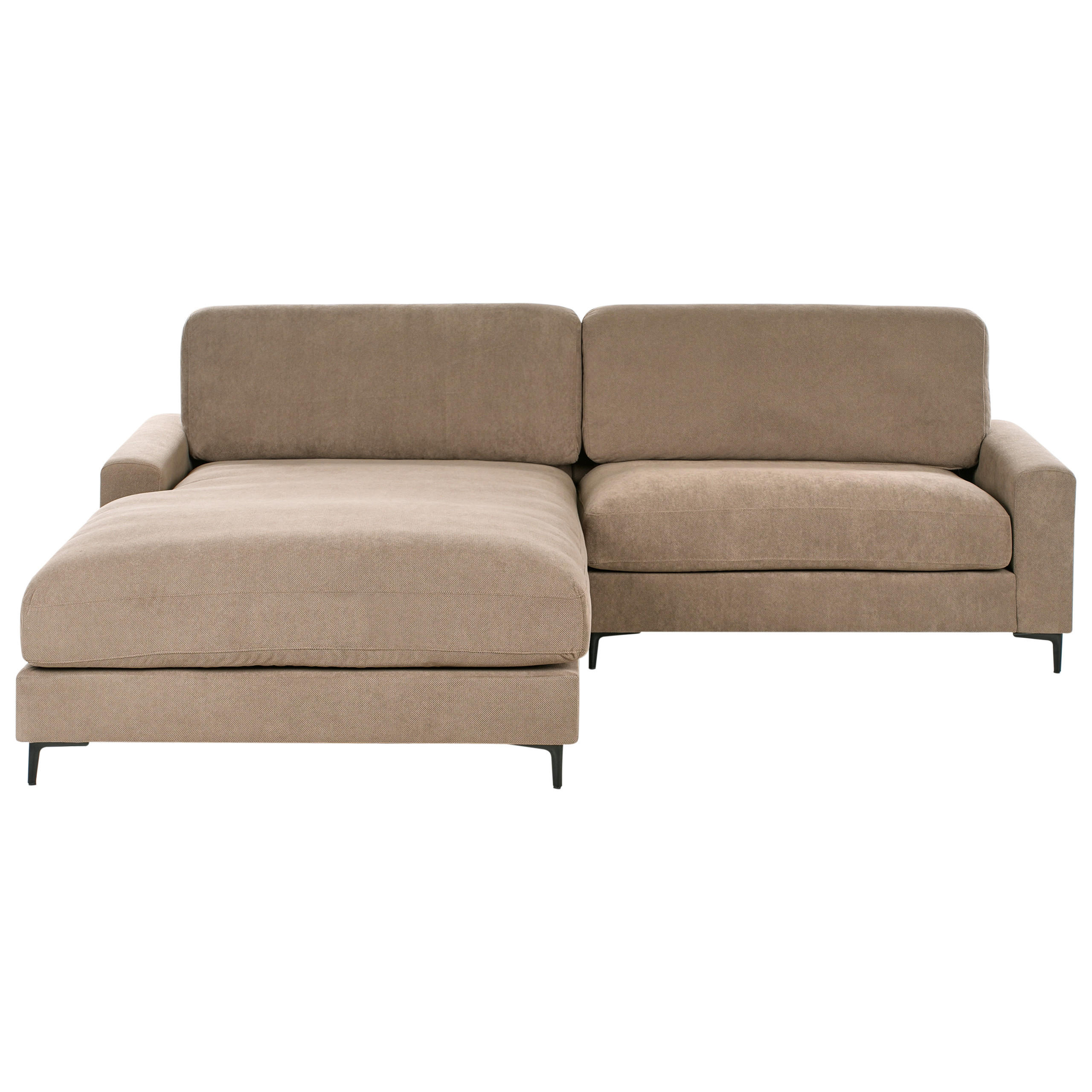 COLȚAR cu 3 locuri textil maro pe partea dreaptă Maloy - maro, material textil (272/189cm) - Beliani