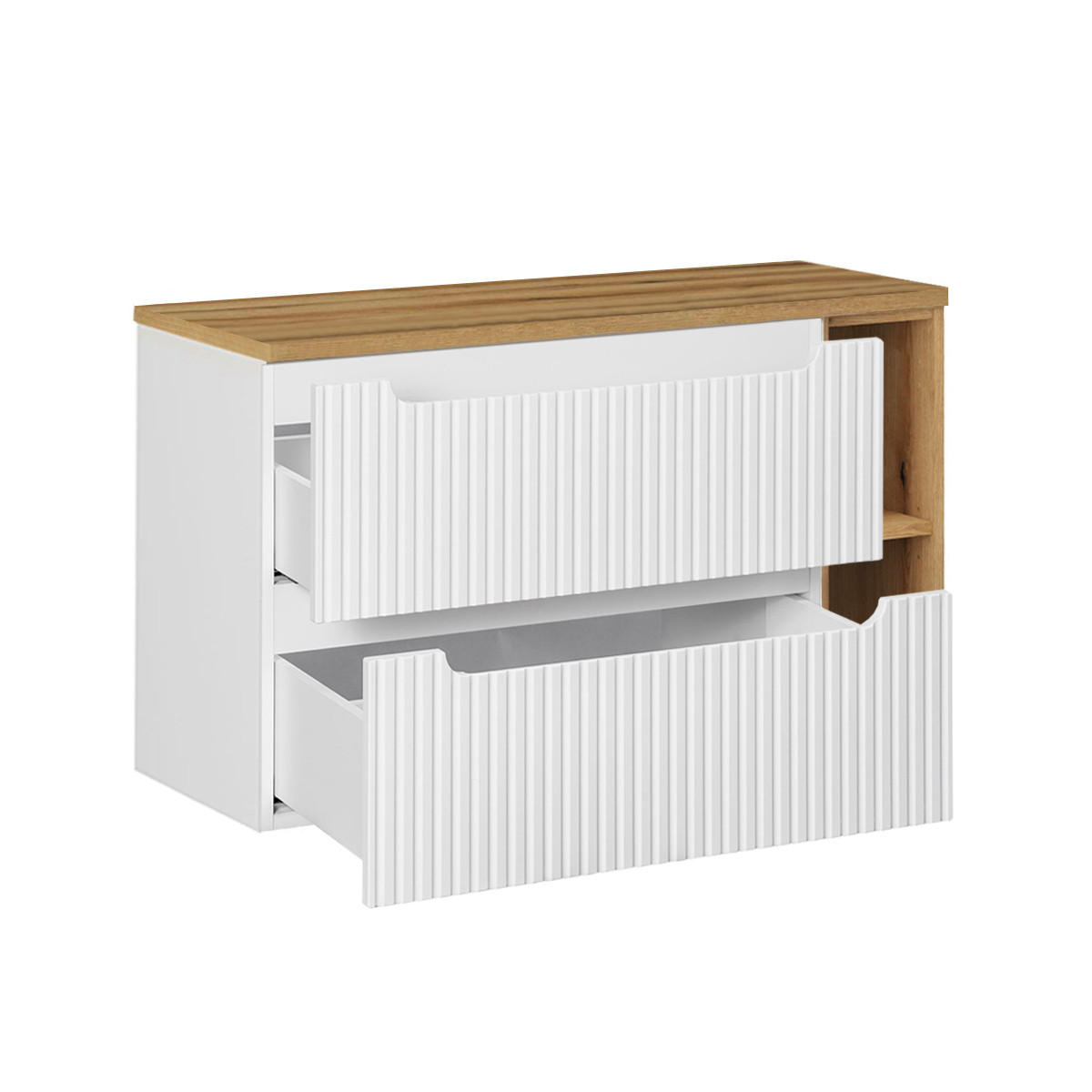 WASCHTISCH Riva Weiß und Holz - Weiß, Holzwerkstoff (100.4/59/40cm) - Petits-meubles