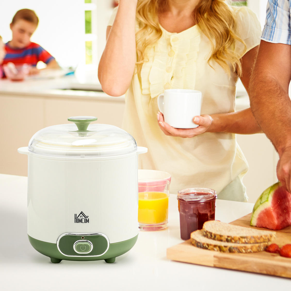 KÜCHENMASCHINE Joghurtbereiter 1,5 L 20 W Weiß - Weiß, Kunststoff (17.5/21.4/19.5cm) - Korfee