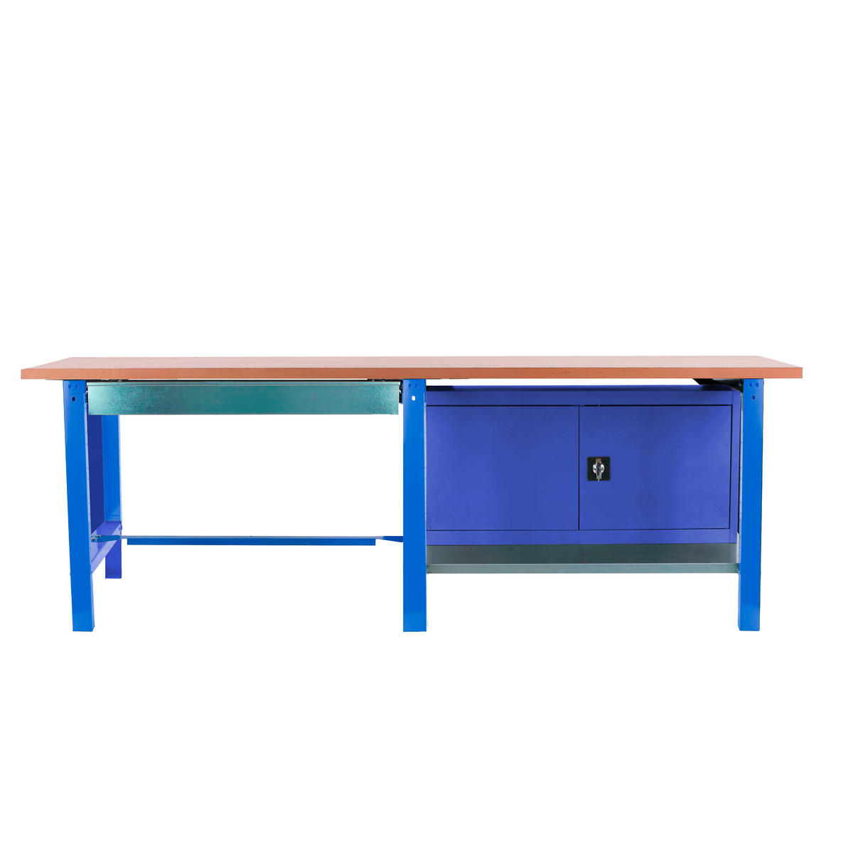 WERKBANK Buffalo Wood mit 1x Schublade und Schrank HxBxT 86,5 x 210 x 75 cm Traglast 1000 kg Blau - Blau, Metall (210/86.5/75cm) - PROREGAL