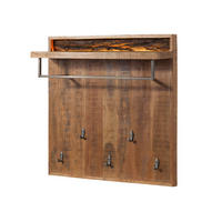 WANDGARDEROBE Akazie 88x25x88 natur lackiert BARK #119 - Braun, Holz (88/88/25cm) - Massivmoebel24