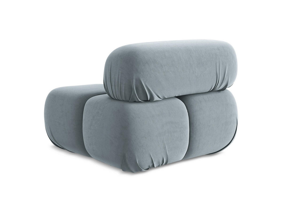 SESSEL Samt Stoff Blau - Blau/Schwarz, Kunststoff/Textil (96/70/95cm) - Makamii