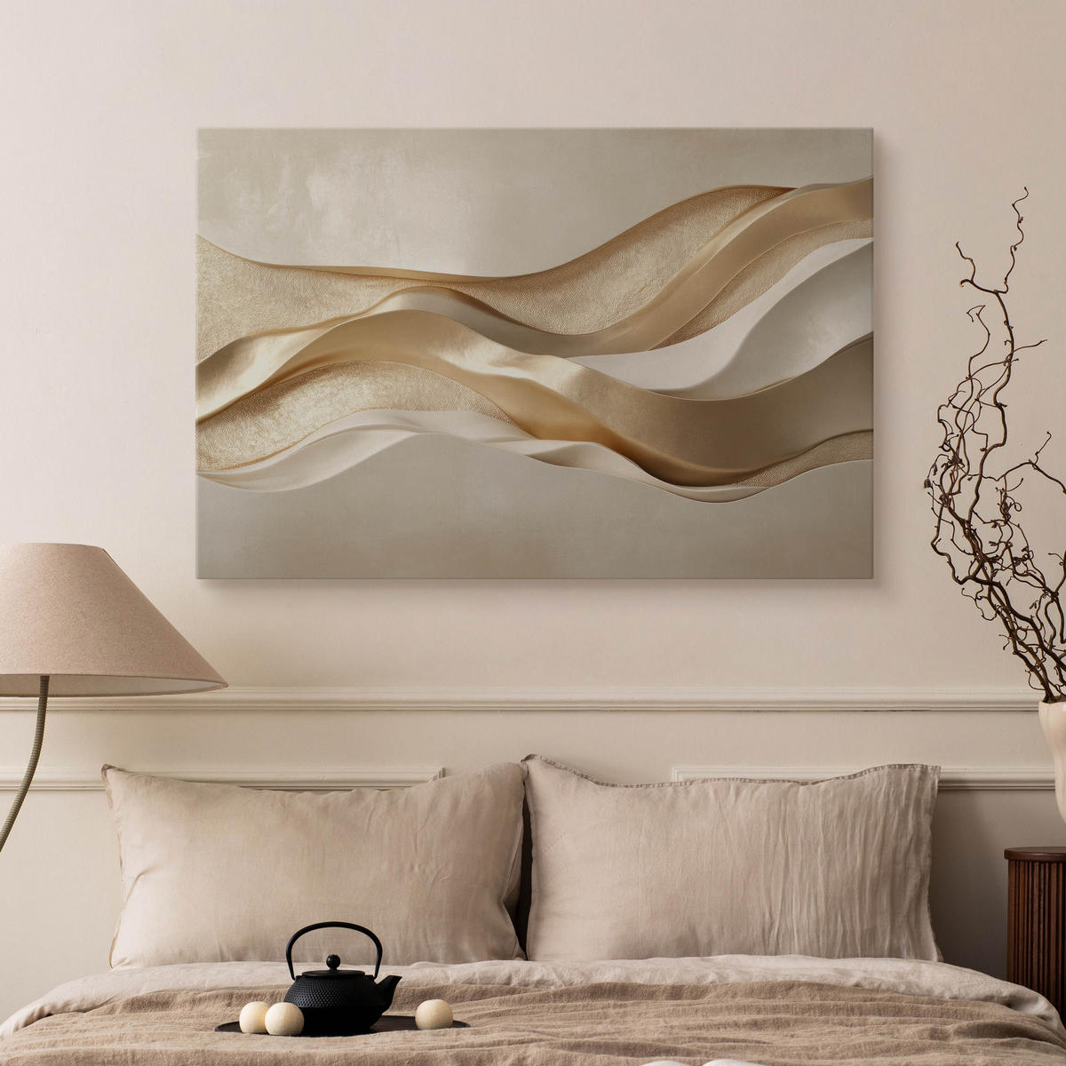 LEINWANDBILD Abstraktion Glamour 3D Effekt 120/80 cm - Beige/Braun, Textil (120/80cm) - Muralo