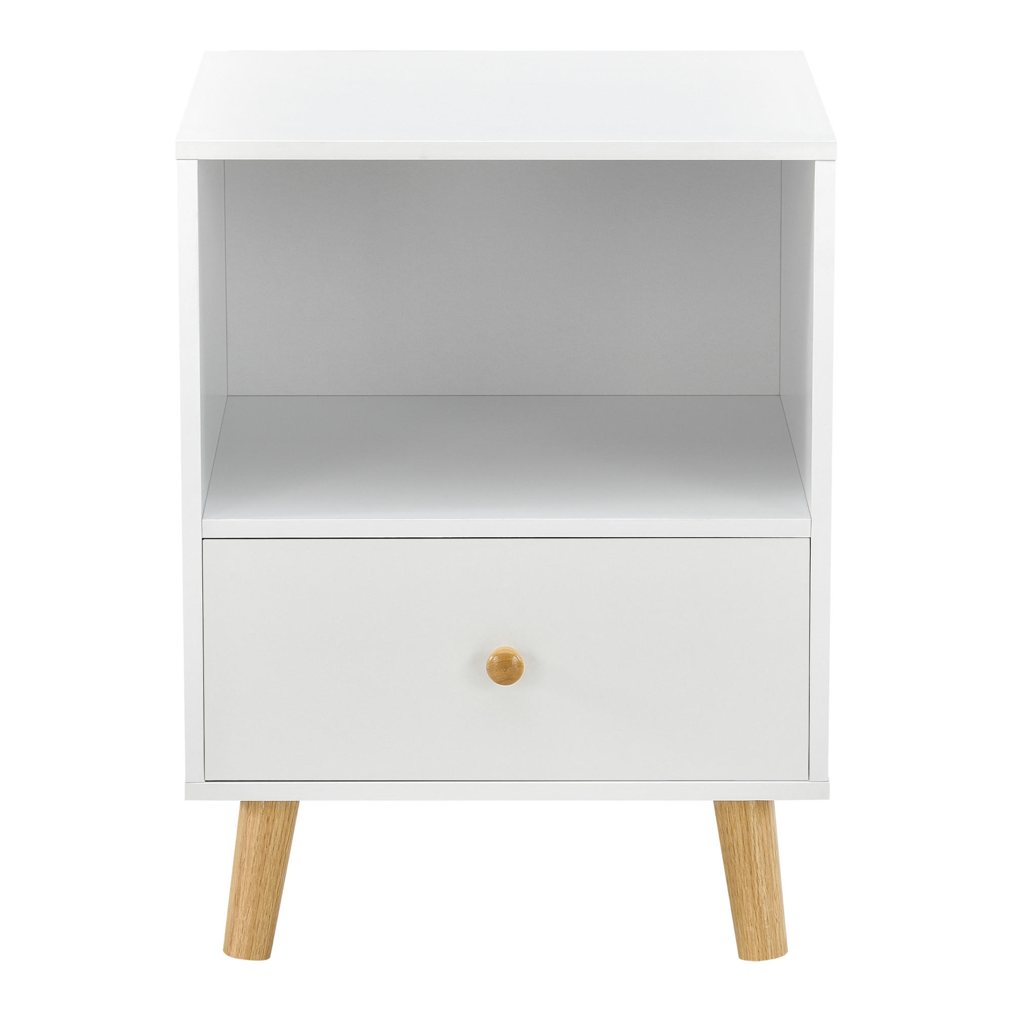 BEISTELLTISCH Sundsvall - Naturfarben/Weiß, Holz/Holzwerkstoff (30/40/54cm) - [en.casa]