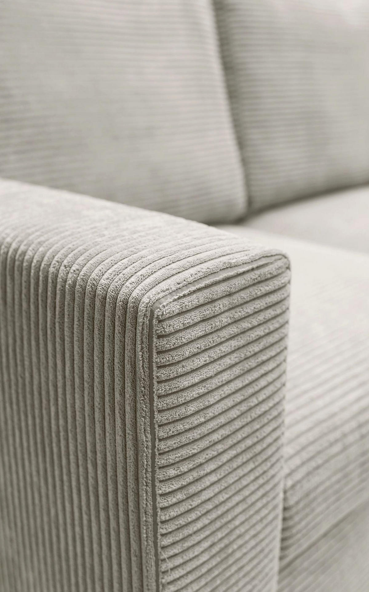 ECKSOFA Nalika Hellbeige mit Cordbezug - Beige/Creme, Holz/Textil (230/143cm) - Selsey