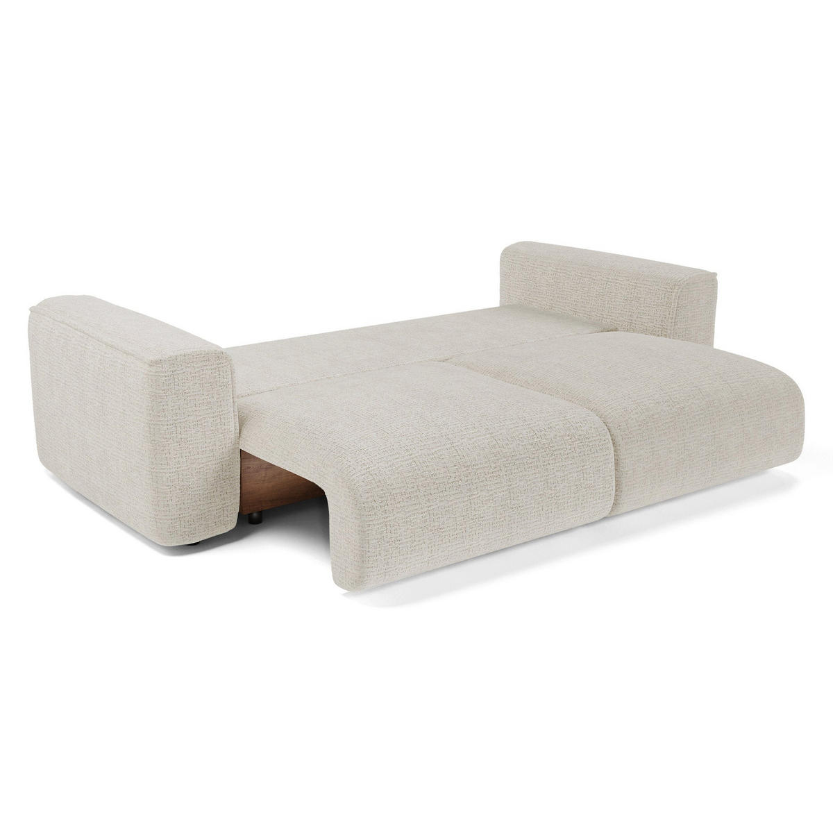 SCHLAFSOFA mit Stauraum COMO Kettgewebe mit weichem Griff Creme 254cm - Creme, Textil (254/78/95cm) - Premium Interiors