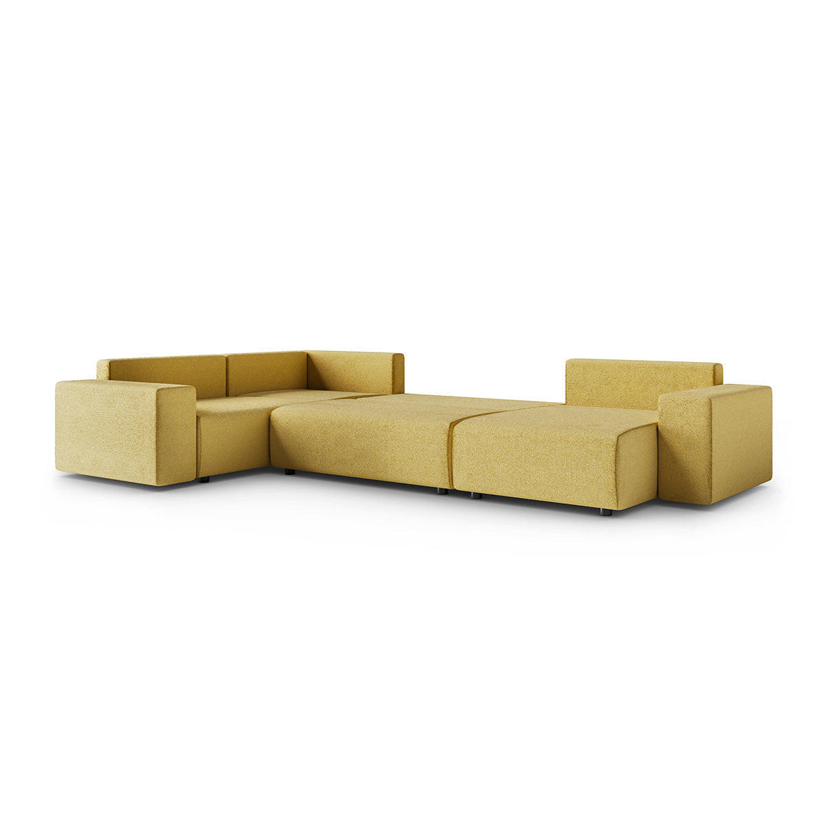 PANORAMASOFA Lorenzo 5 Sitzplätze Gelb - Gelb, Holz (378/85/236cm) - Petits-meubles