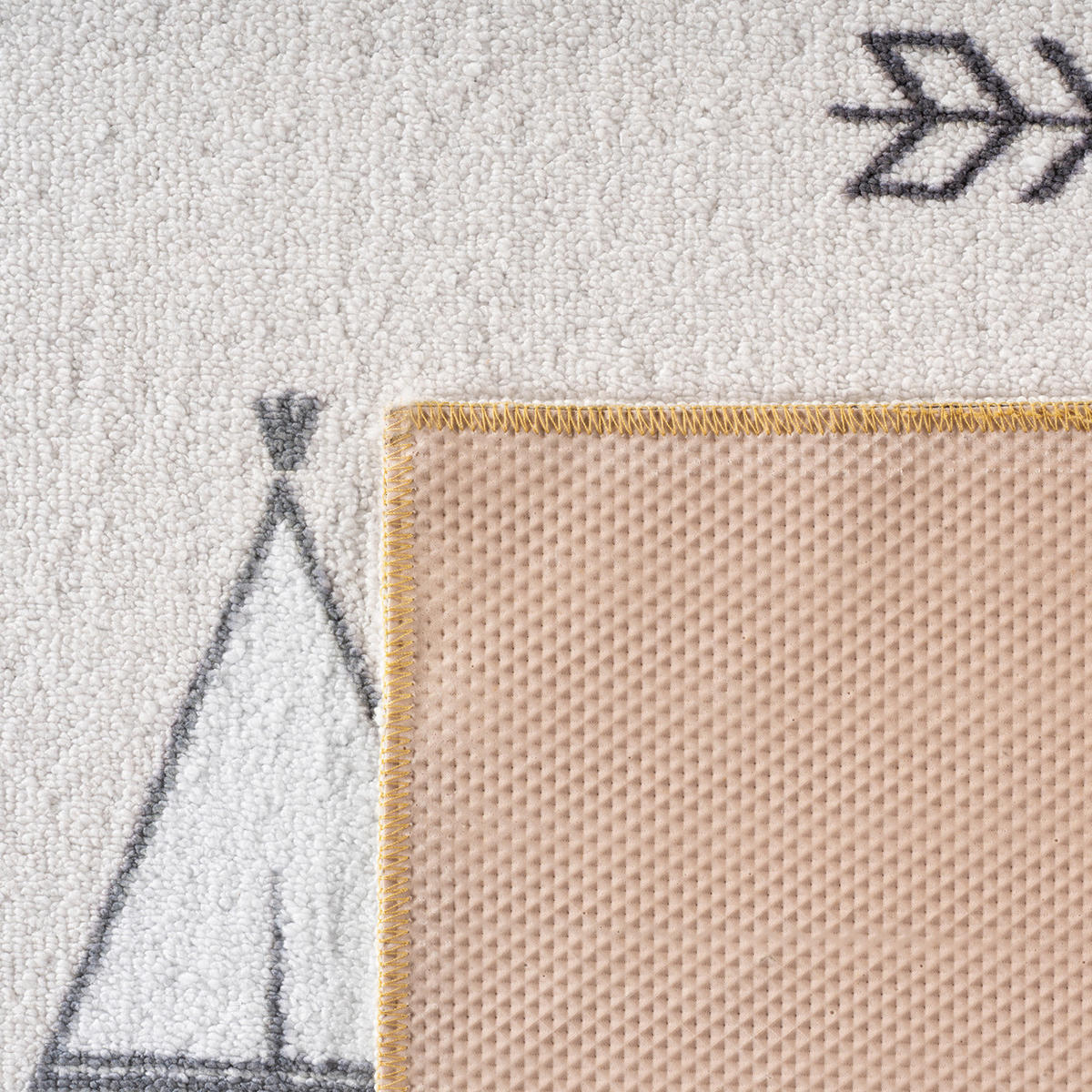 SPIELTEPPICH Waschbar TINO in Creme, mit Straßenkarten-Motiv, Ø 160 cm - Beige, Textil (160/160cm) - KADIMA DESIGN